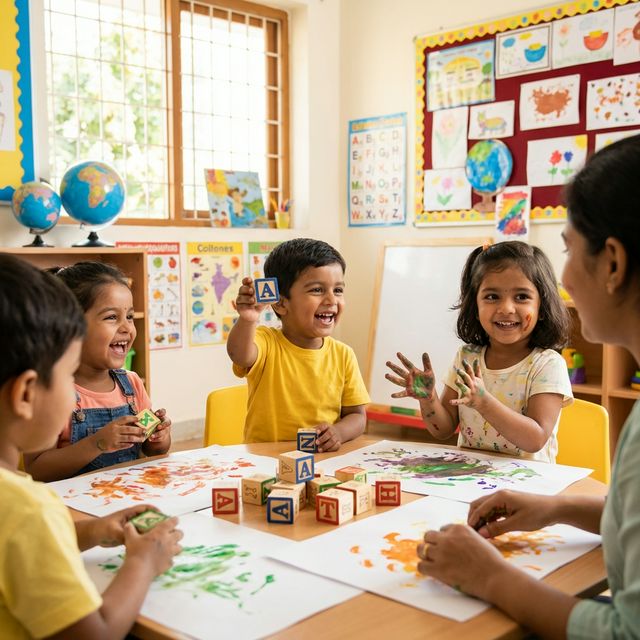 LKG children learning