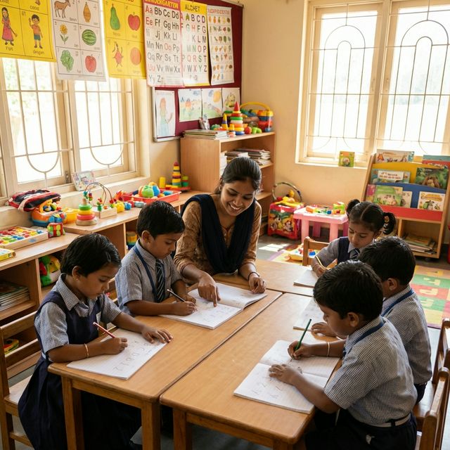 UKG children learning